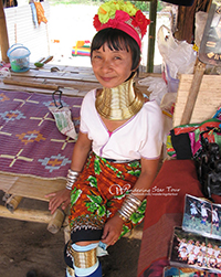 Karen Longneck tribe who ear brass neck-rings