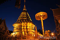 Wat Phra That Doi Suthep Temple Tour in the evening is featured on one of the most sacred temple in Chiang Mai 